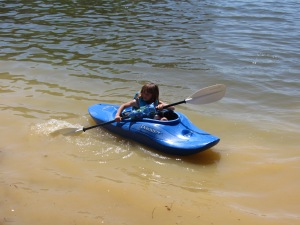 Skyla did a little light kayaking